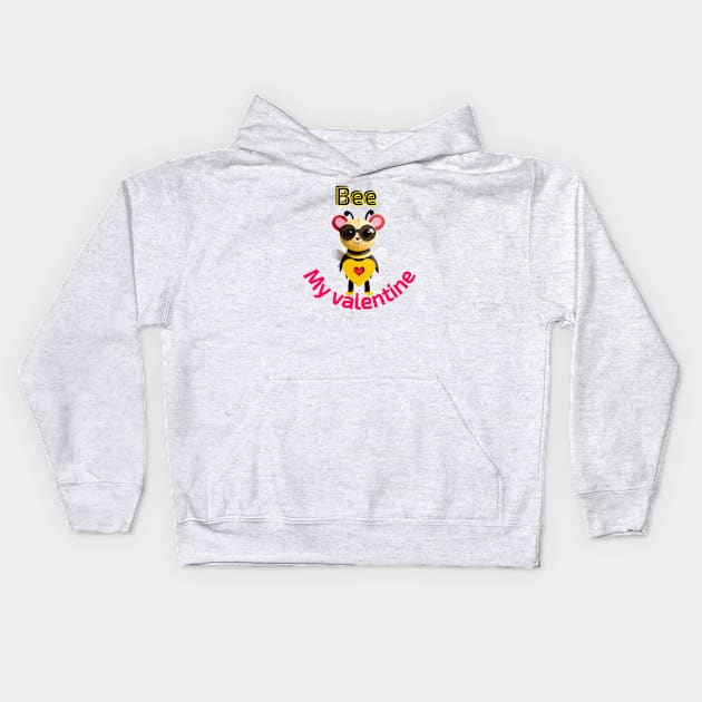 Bee my valentine Kids Hoodie by Human light 